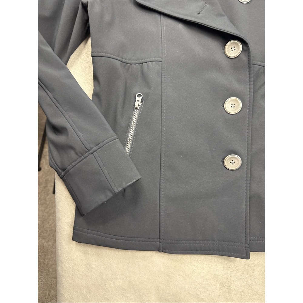 Prana Womens Medium Button Front Water Resistant Soft Shell Jacket Black EUC - Picture 7 of 16
